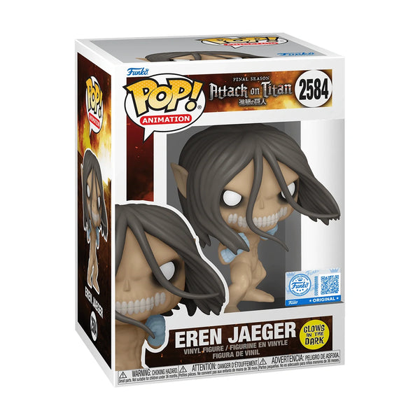 Eren Jaeger Attack Titan Glow #2584 - Attack on Titan Funko Pop! - Exact window-box packaging