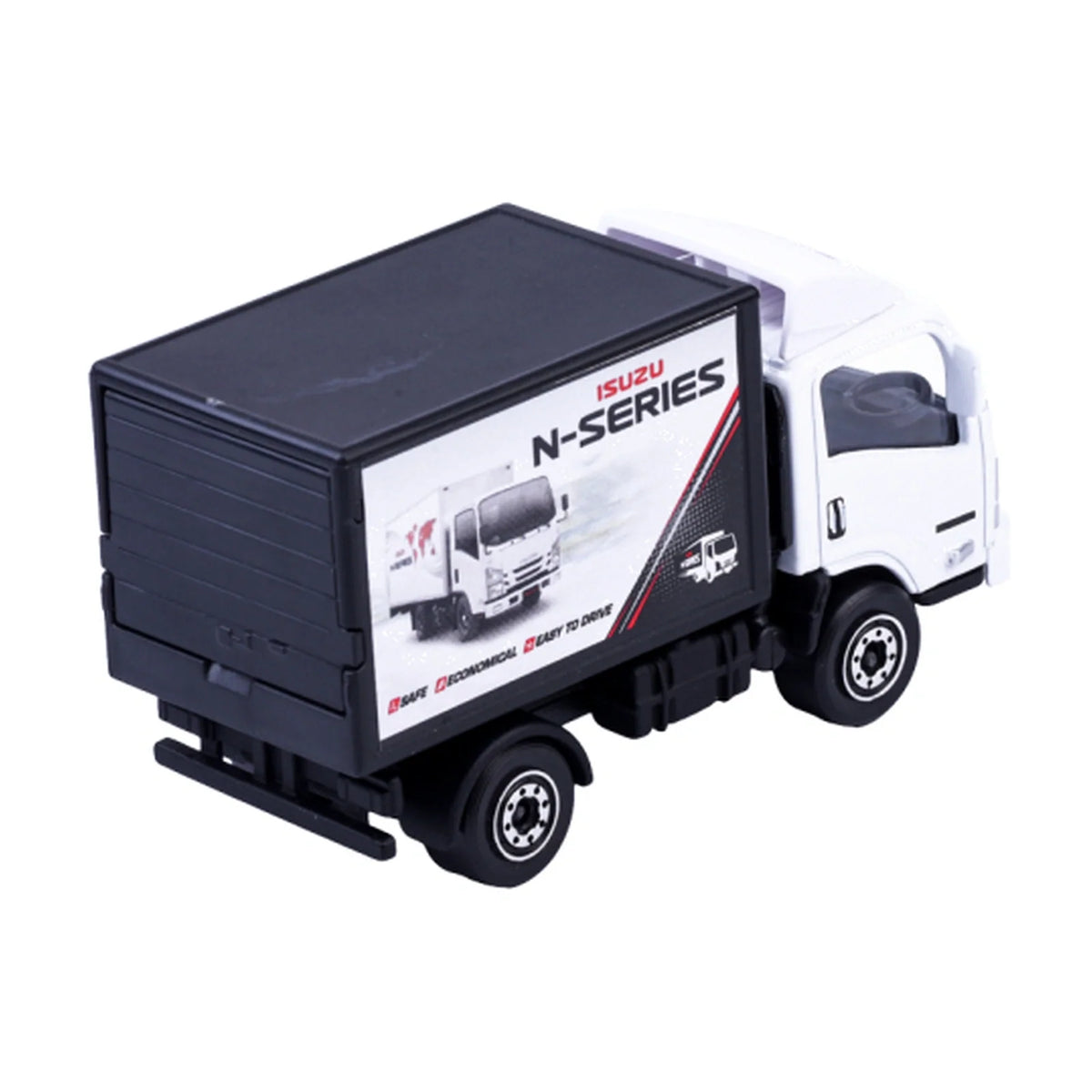 Isuzu N-Series Box Truck - Majorette City Premium - Complete unboxed model, rear view