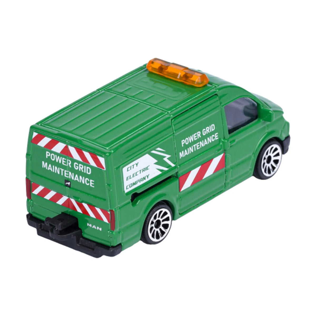 MAN TGE Power Grid Maintenance Van - Majorette City Premium - Complete unboxed model, rear view