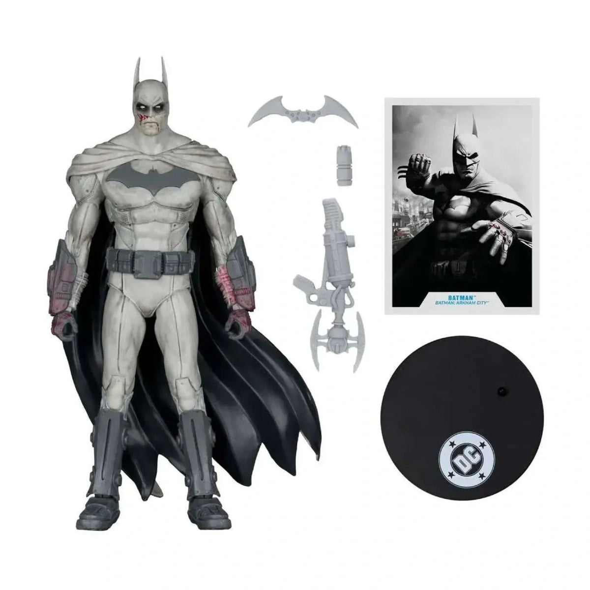 Batman Arkham City Bloody Gold Label - DC Multiverse 7-Inch Figure - Complete figure and included accessories