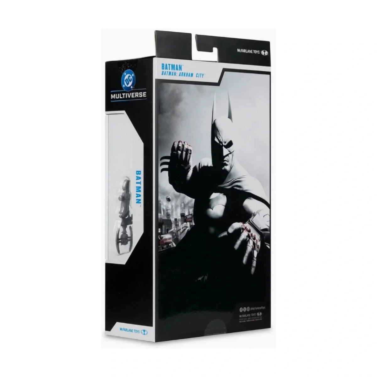 Batman Arkham City Bloody Gold Label - DC Multiverse 7-Inch Figure - Exact packaging rear view