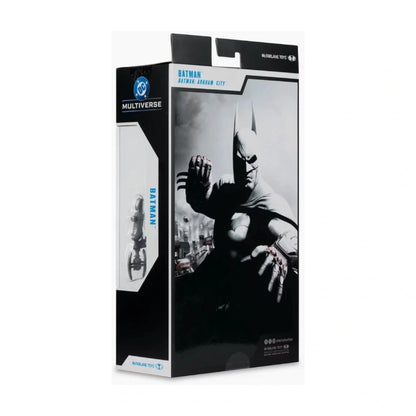 Batman Arkham City Bloody Gold Label - DC Multiverse 7-Inch Figure - Exact packaging rear view