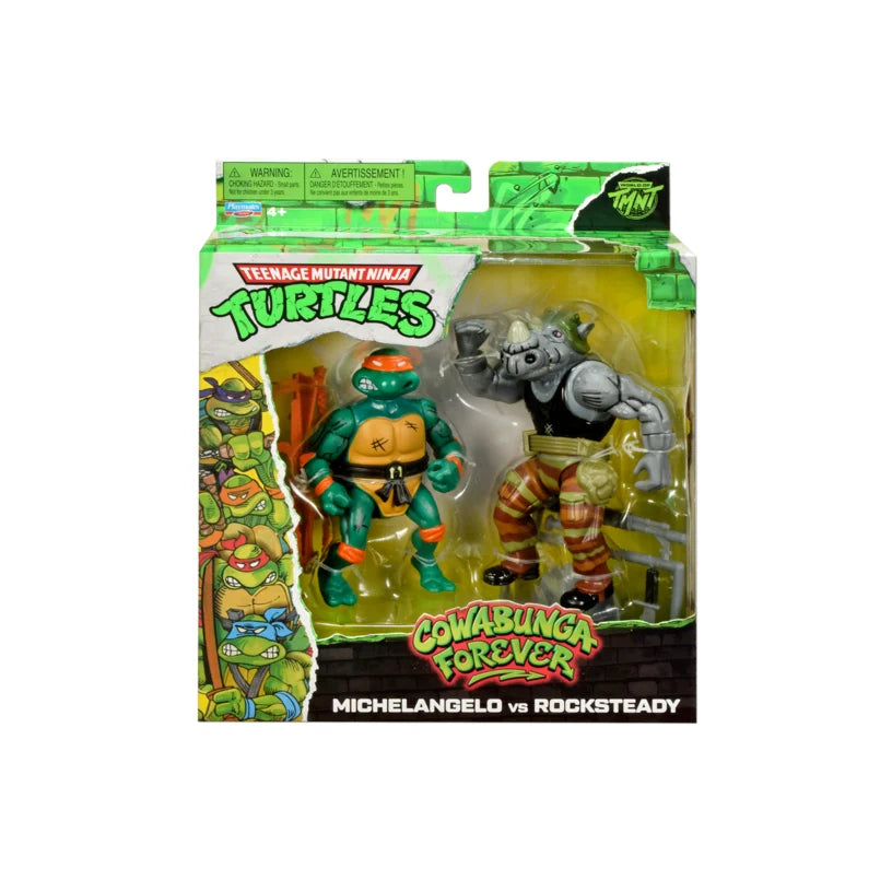 Michelangelo Vs. Rocksteady 2-Pack Tmnt Cowabunga Forever