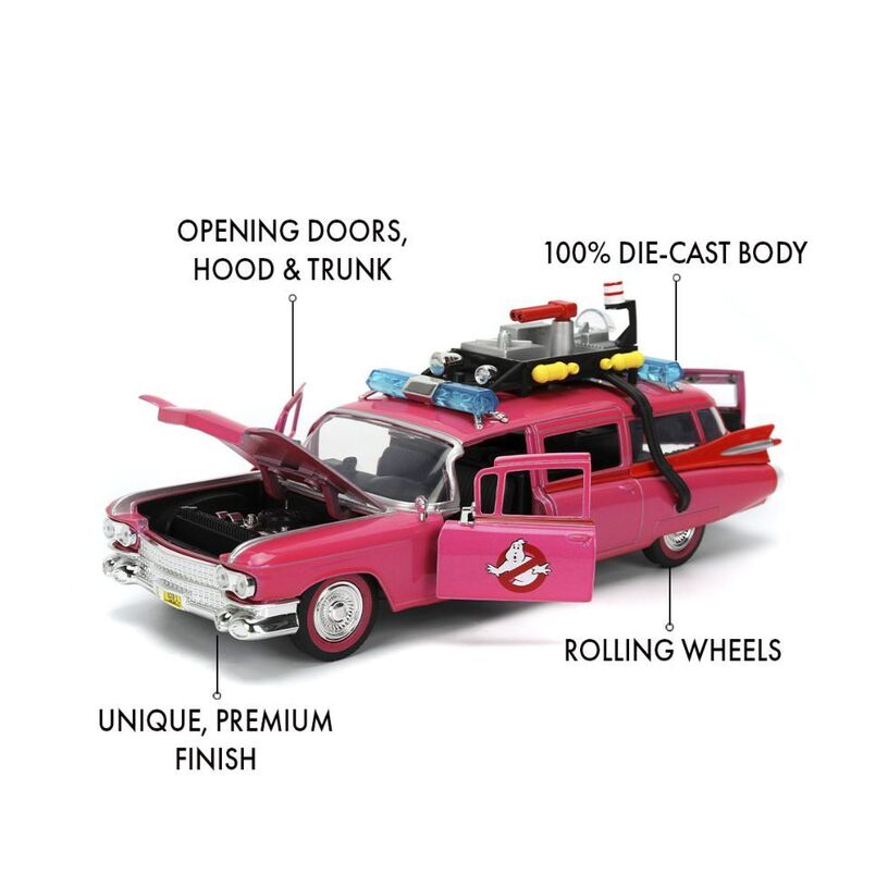 Pink Slips – Ghostbusters Ecto-1 (Pink) 1:24 Scale Diecast Vehicle