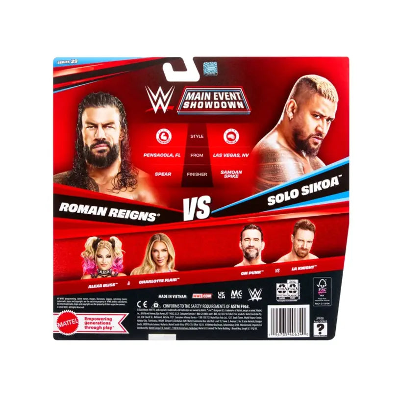 Roman Reigns & Solo Sikoa Wwe Championship Showdown Series 29 Action Figure 2-Pack
