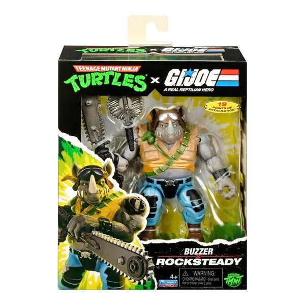 Teenage Mutant Ninja Turtles X G.I. Joe Rocksteady X Buzzer Figure