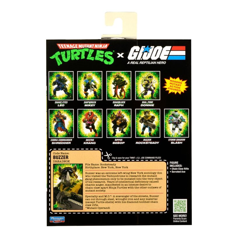 Teenage Mutant Ninja Turtles X G.I. Joe Rocksteady X Buzzer Figure