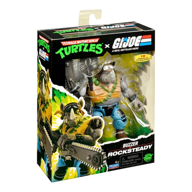 Teenage Mutant Ninja Turtles X G.I. Joe Rocksteady X Buzzer Figure