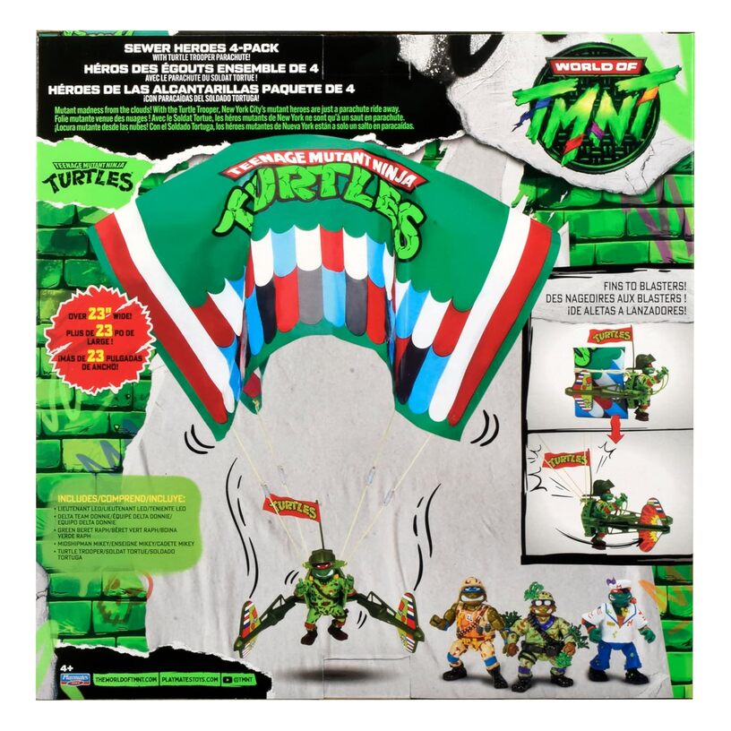 Tmnt Classic Sewer Heroes 4-Pack With Parachute