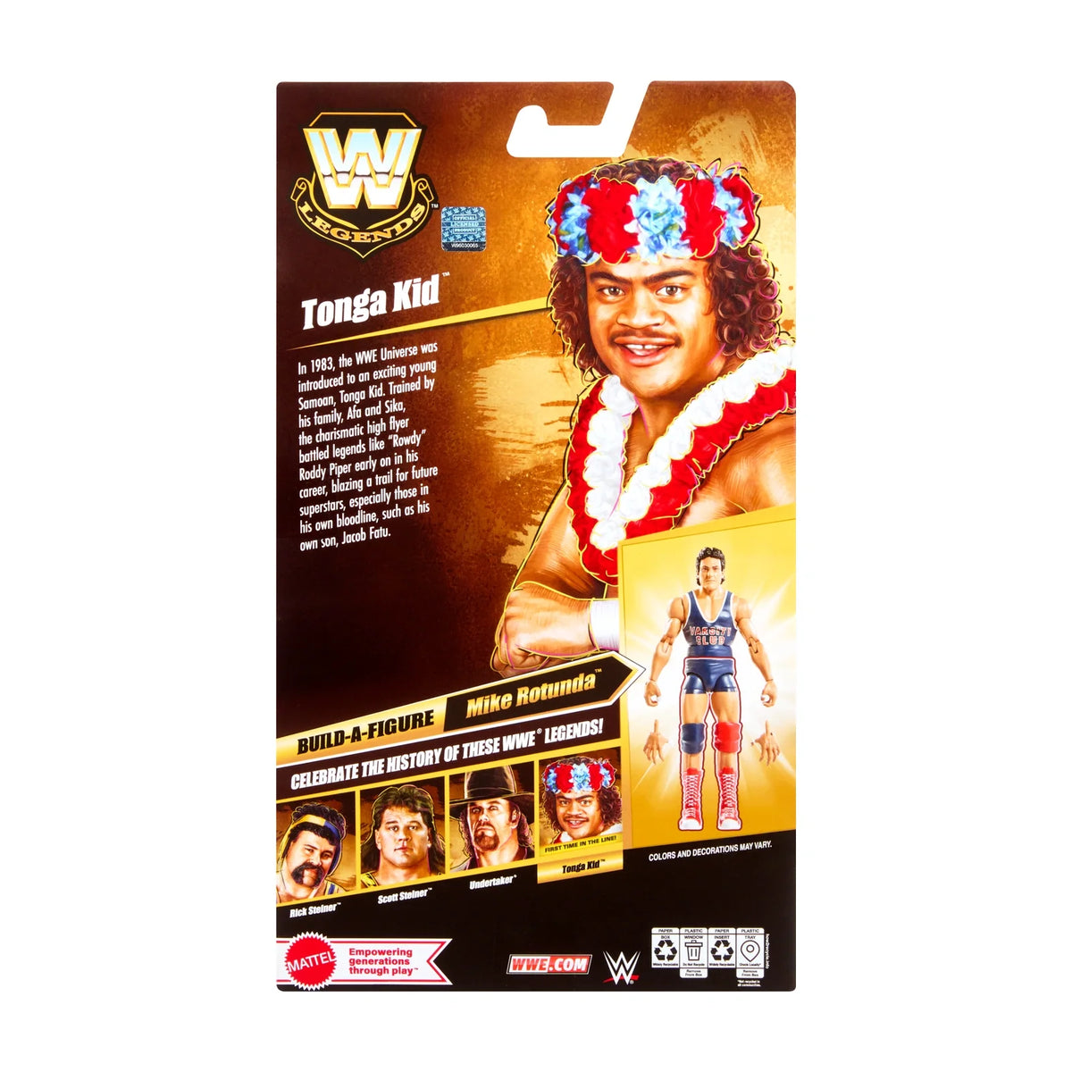 Tonga Kid - WWE Elite Legends Series 33 Figure - Exact rear packaging
