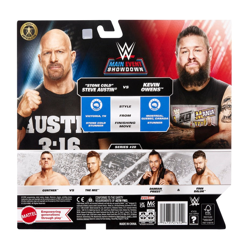 Kevin Owens & Stone Cold Wwe Basic Championship Showdown Series 20