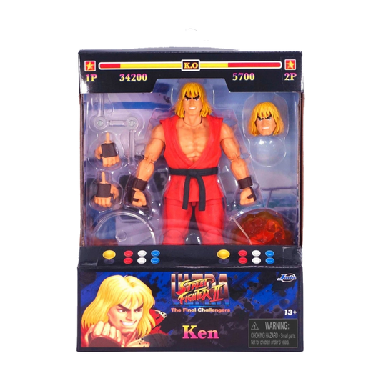 Ken - Ultra Street Fighter II 1:12 Figure - Jada Toys - Exact packaging on white