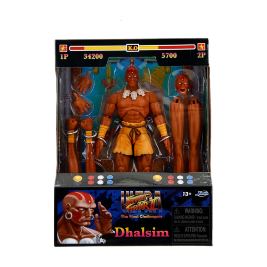 Dhalsim - Ultra Street Fighter II 1:12 Figure - Jada Toys - Exact packaging on white