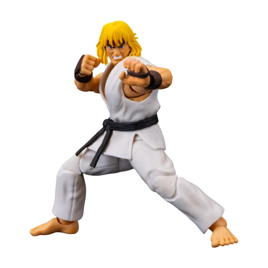 Ken Player 2 White Gi - Ultra Street Fighter II 1:12 Figure - Jada Toys - Complete unboxed product on white