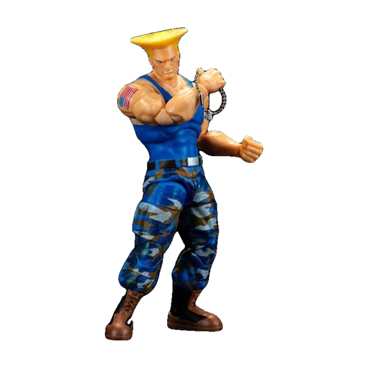 Guile Player 2 - Ultra Street Fighter II 1:12 Figure - Jada Toys - Complete unboxed product on white