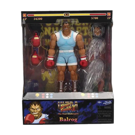 Balrog Deluxe - Ultra Street Fighter II 1:12 Figure - Jada Toys - Exact packaging on white