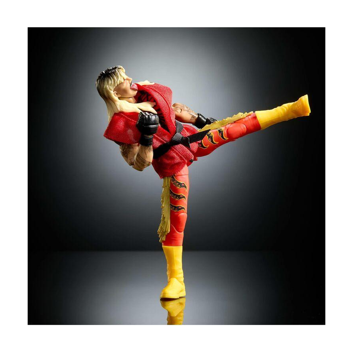 Dominik Mysterio as Ken - WWE x Street Fighter Elite Series 3 Figure - Complete product in an alternate pose or view; original photographic background