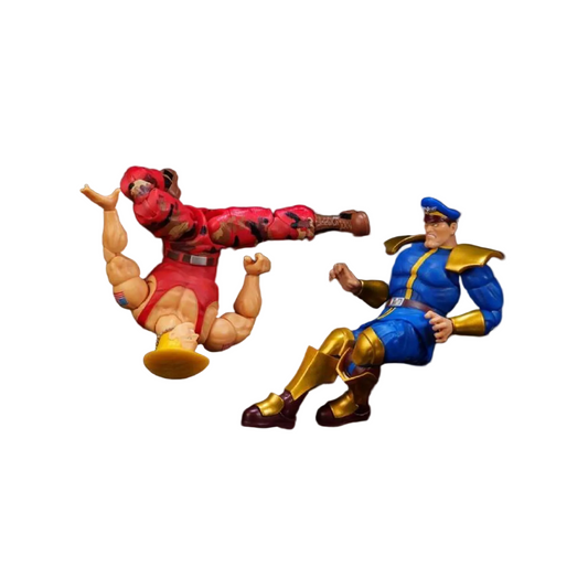 Guile vs. M. Bison - Ultra Street Fighter II 1:12 Figure 2-Pack - Jada - Complete product in an alternate pose or view; original photographic background